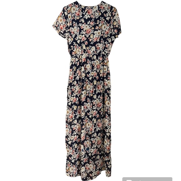 Espresso | Navy Floral Dress | Size L | EUC - Picture 2 of 3